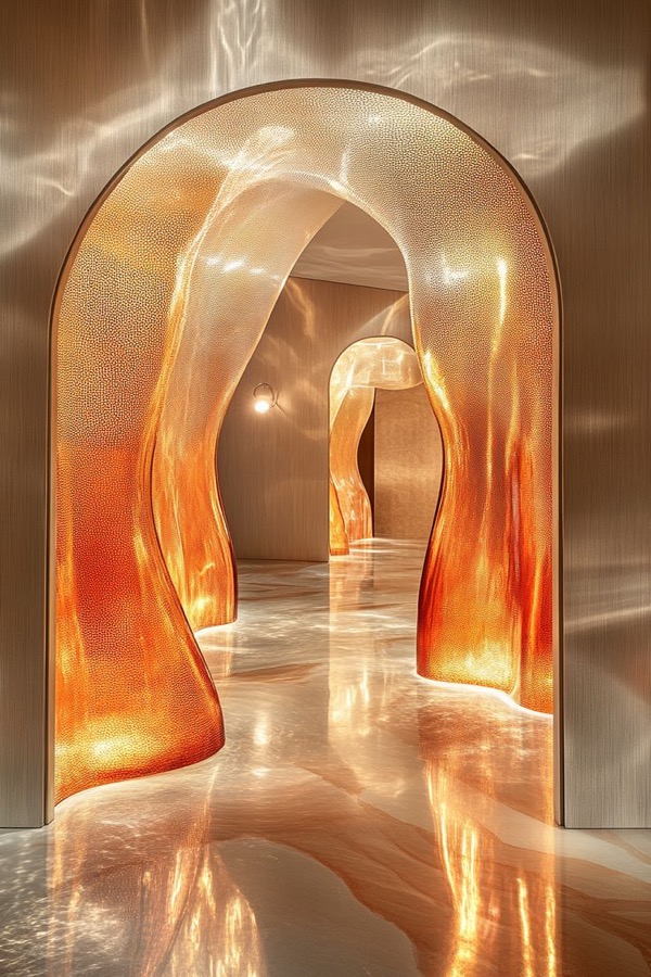 Translucent arches — modern interior volume