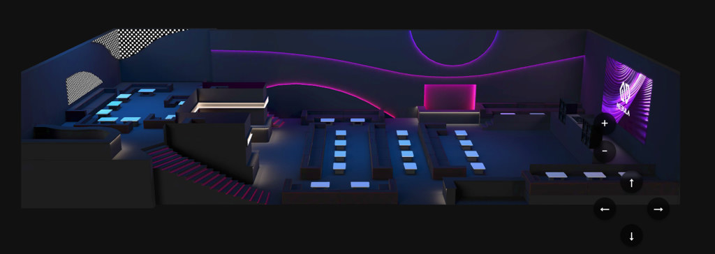 NEXUS venue render — screen wall mock